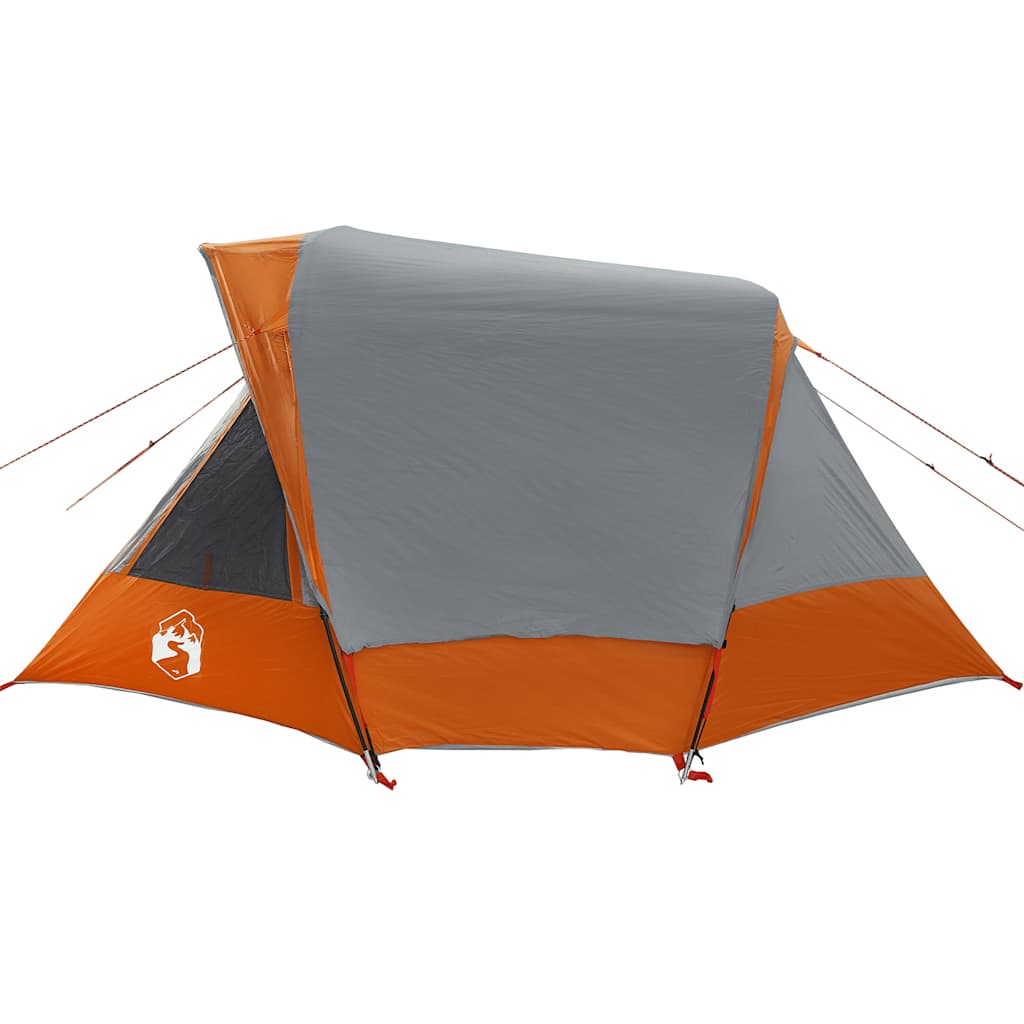 4-personers campingtelt vandtæt grå og orange