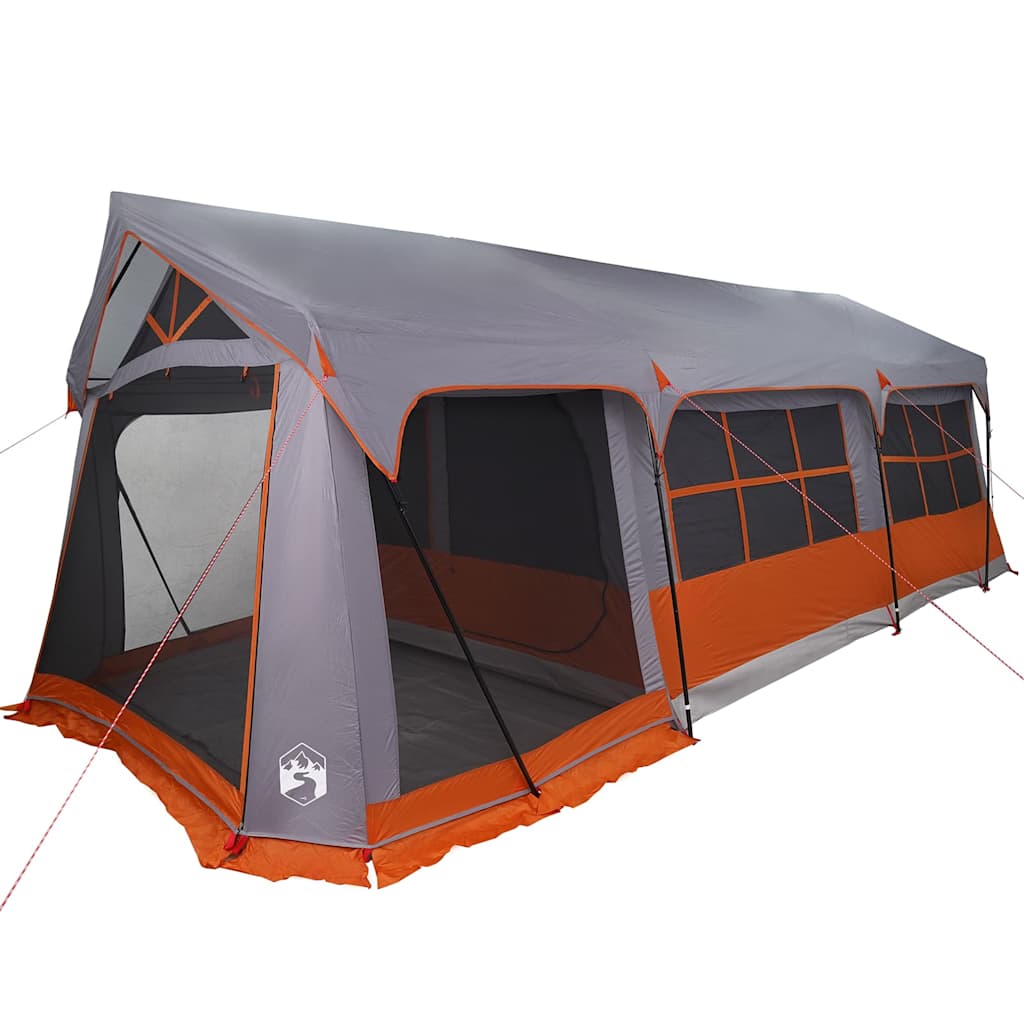 Familietelt med tag Grå og orange 620 x 322 x 240 cm Polyester