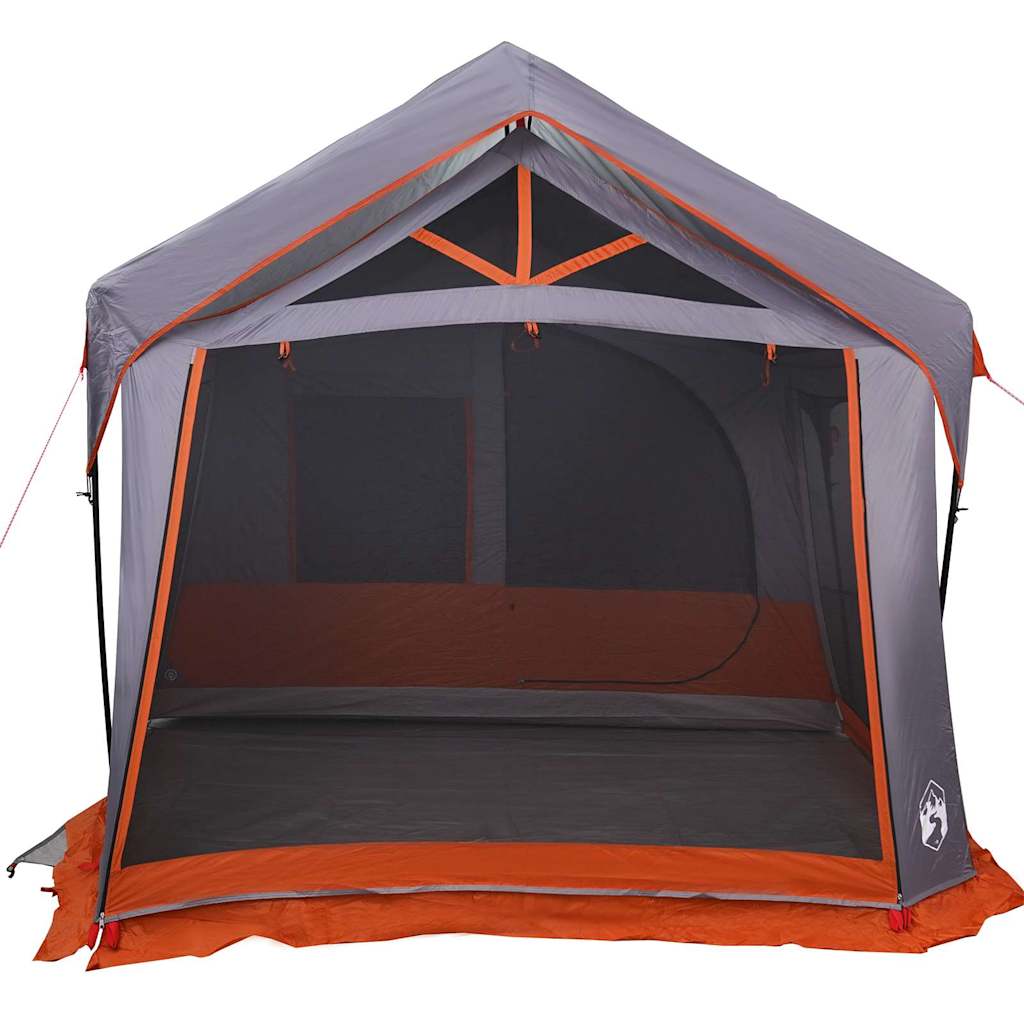 Familietelt med tag Grå og orange 620 x 322 x 240 cm Polyester