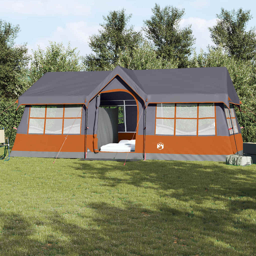 Familietelt Grå og orange 622 x 295 x 238 cm Polyester og Stål