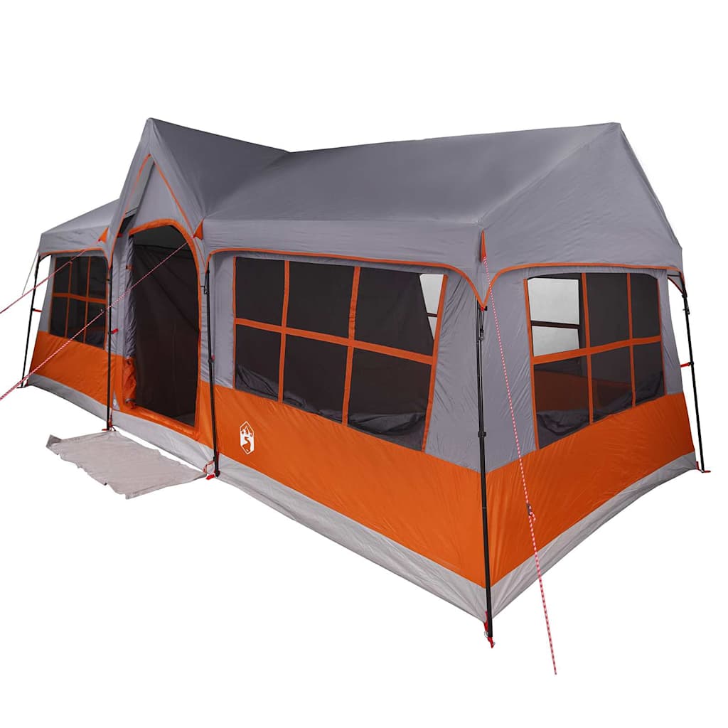 Familietelt Grå og orange 622 x 295 x 238 cm Polyester og Stål
