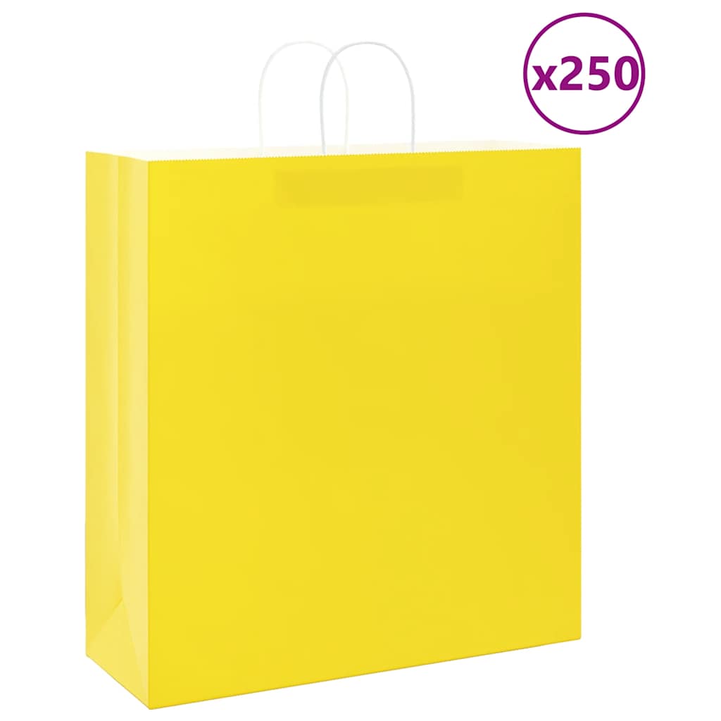 papirposer 250 stk. med håndtag 45x17x48 cm gul