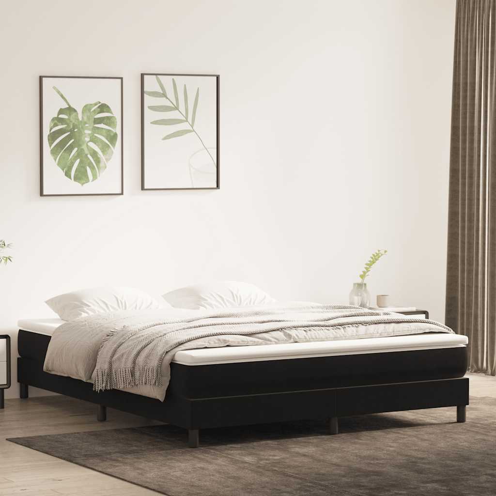 kontinentalseng uden madras 180x220 cm fløjl sort