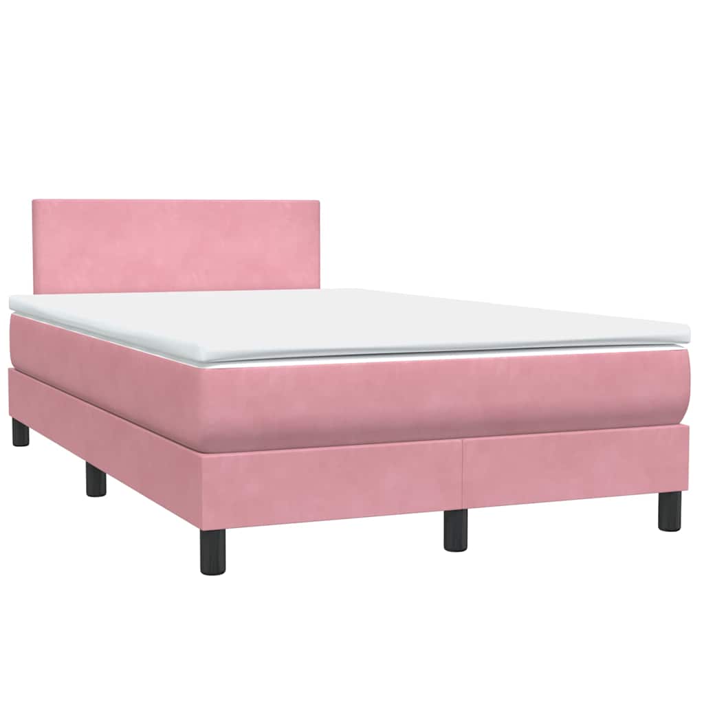 kontinentalseng med madras 120x220 cm velour lyserød