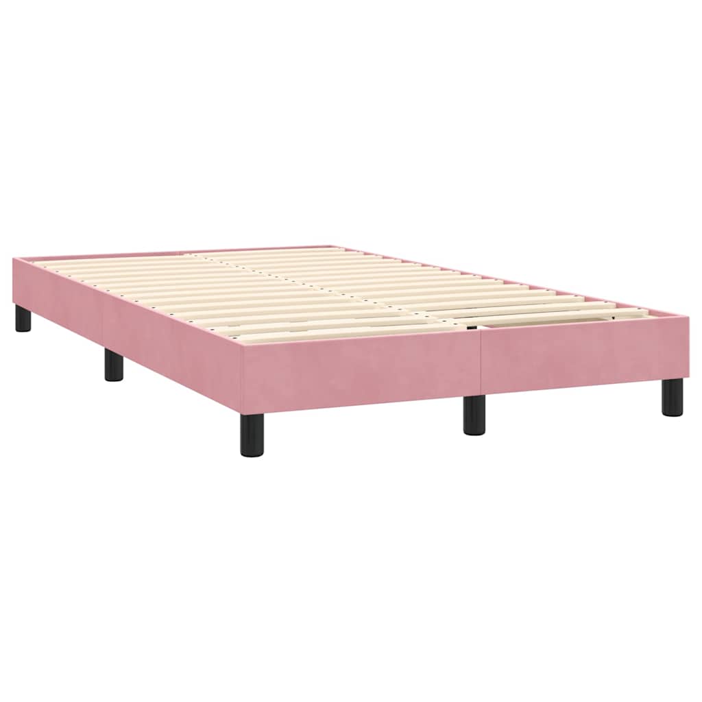 kontinentalseng med madras 120x220 cm velour lyserød