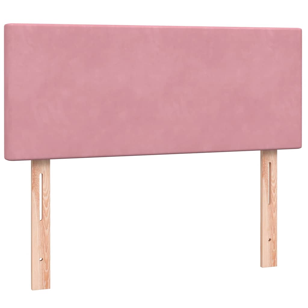kontinentalseng med madras 120x220 cm velour lyserød