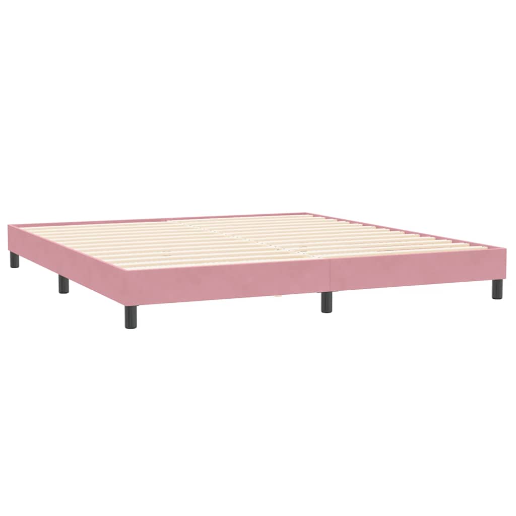 kontinentalseng med madras 180x210 cm fløjl lyserød