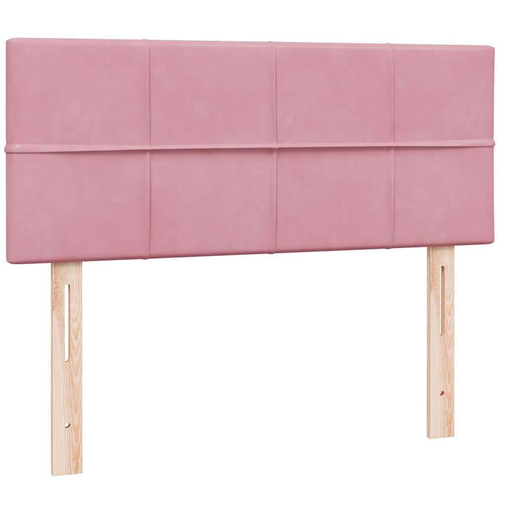 kontinentalseng med madras 120x220 cm velour lyserød