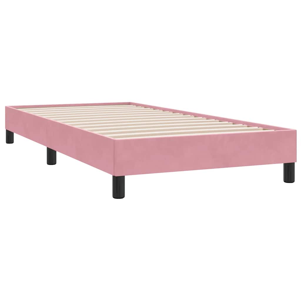 kontinentalseng med madras lyserød 90x210 cm fløjl