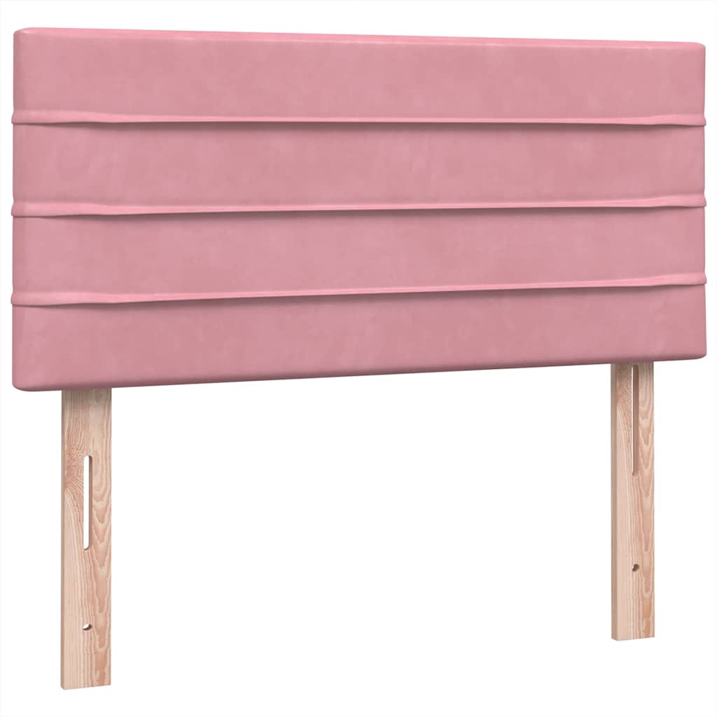 kontinentalseng med madras lyserød 90x210 cm fløjl