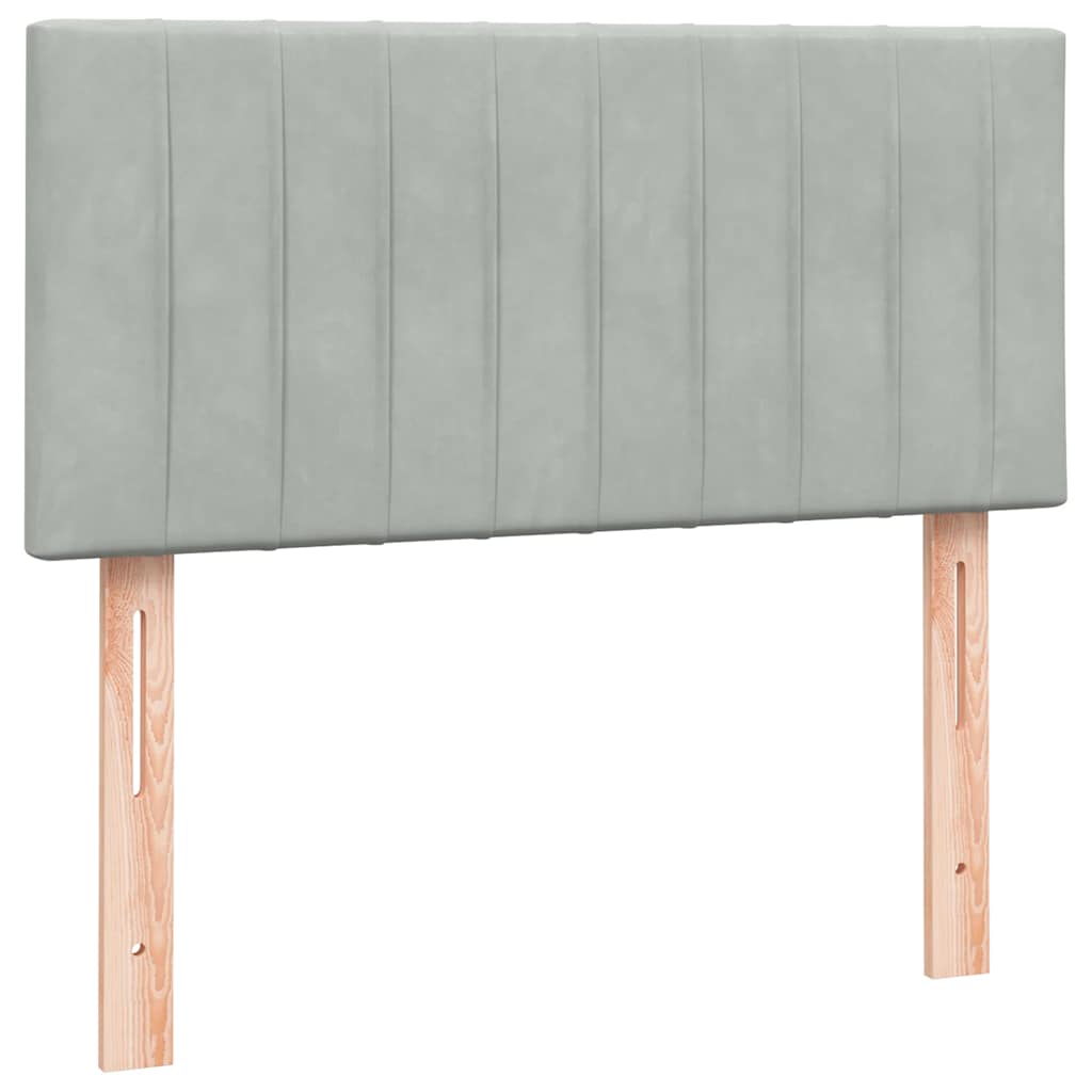 kontinentalseng med madras lysegrå 80x220 cm fløjl