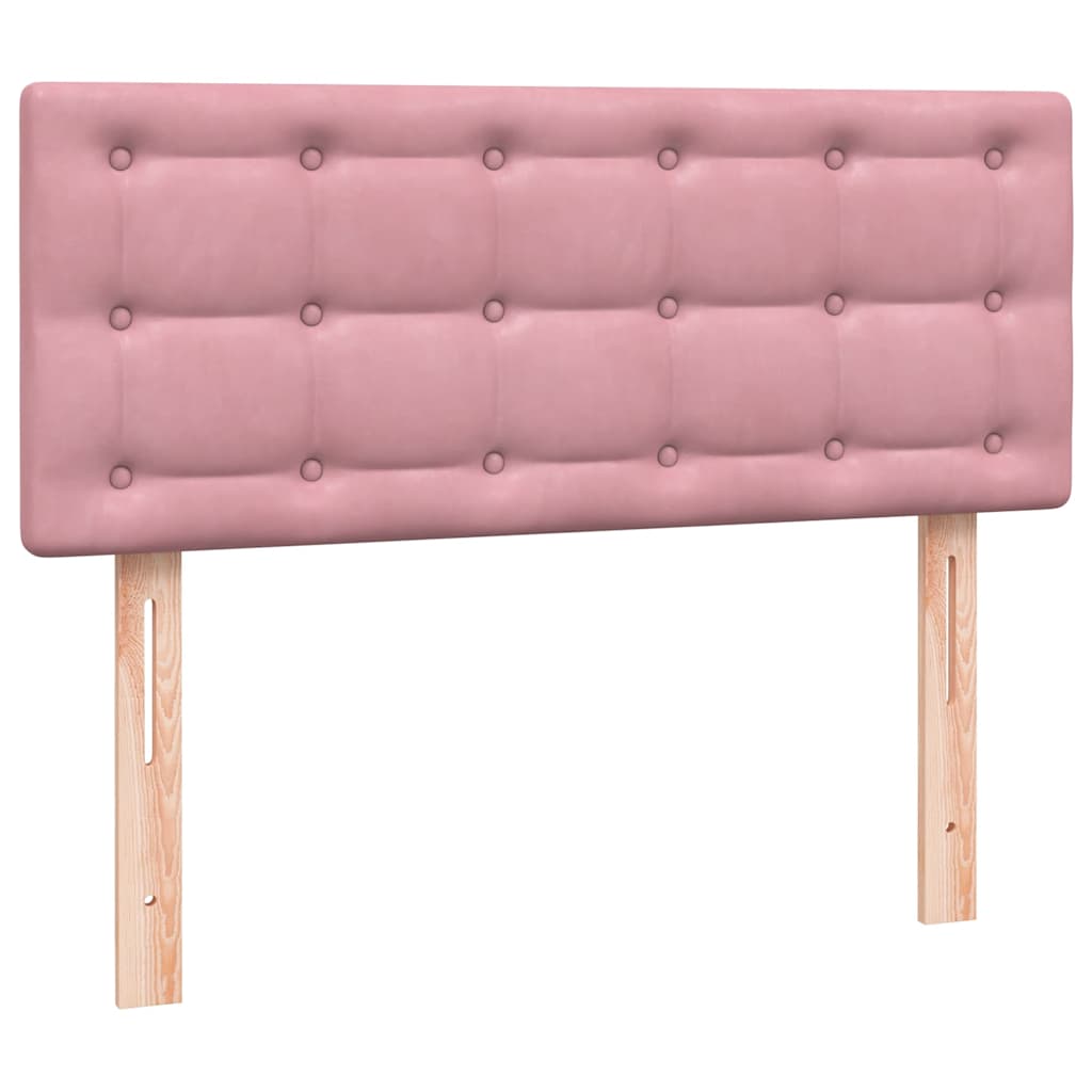 kontinentalseng med madras 120x220 cm velour lyserød