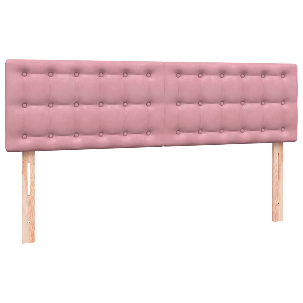 kontinentalseng med madras og LED-lys 140x210 cm fløjl lyserød