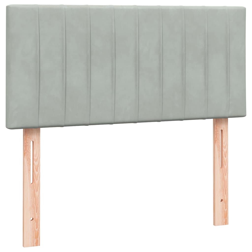 kontinentalseng med madras lysegrå 80x220 cm fløjl