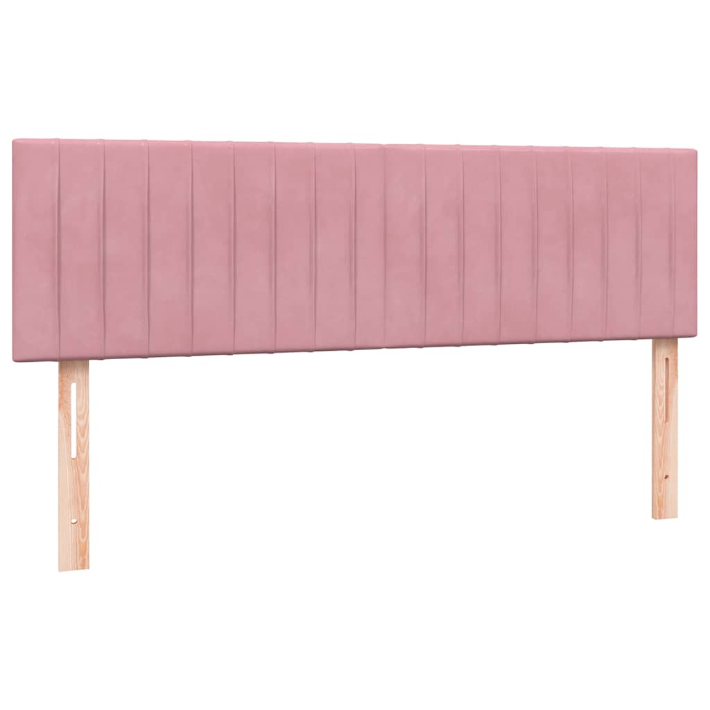 kontinentalseng med madras 140x220 cm fløjl lyserød