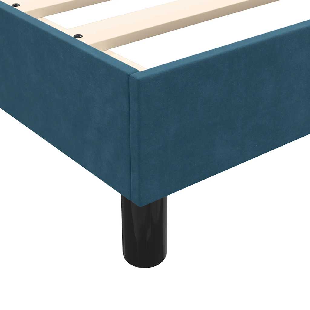 kontinentalseng med madras mørkeblå 80x220 cm fløjl