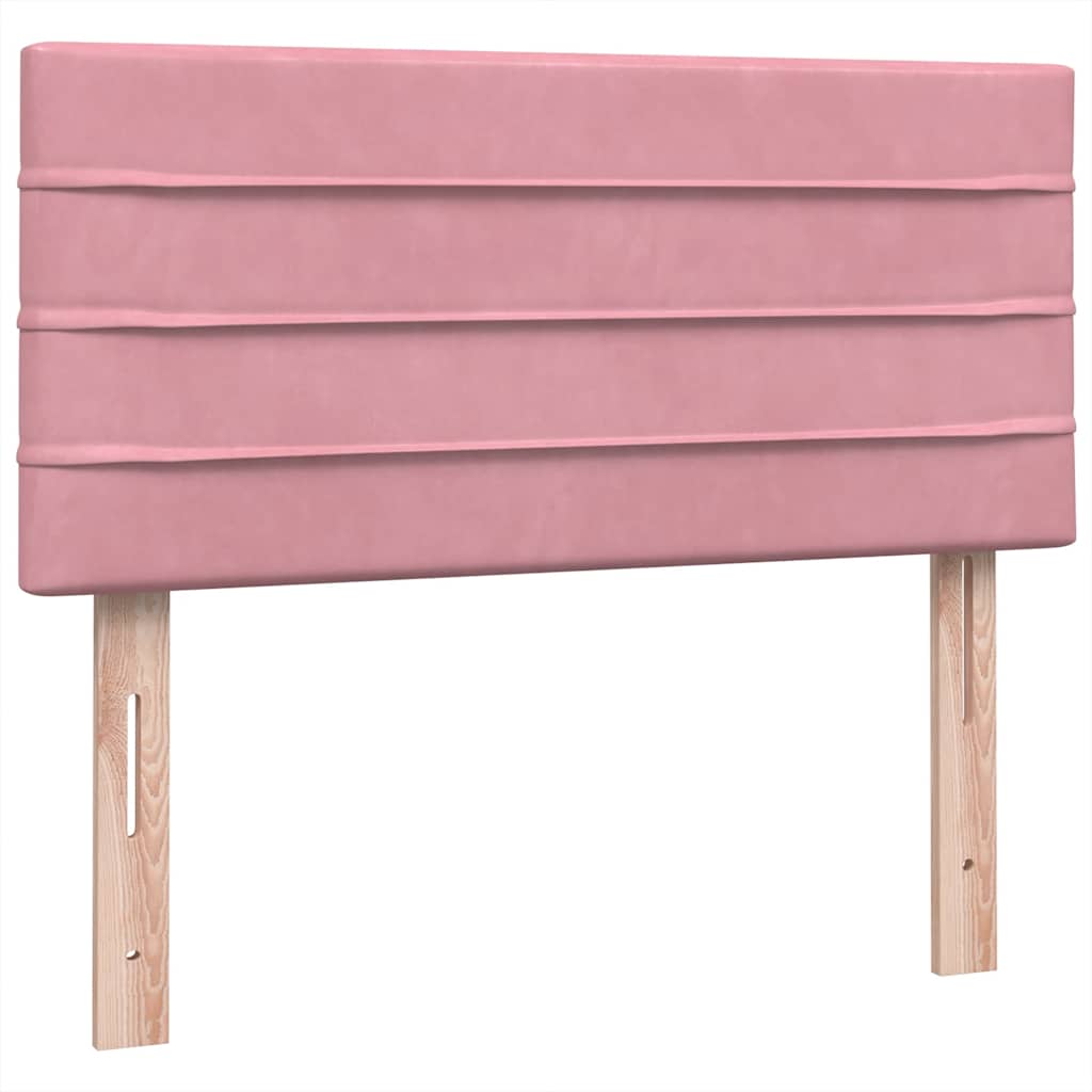 kontinentalseng med madras lyserød 90x210 cm fløjl