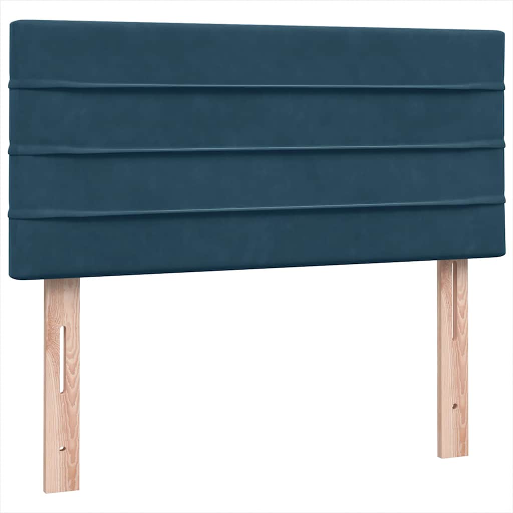 kontinentalseng med madras mørkeblå 80x220 cm fløjl