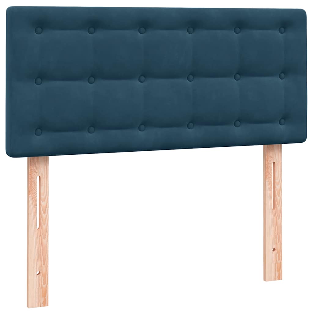 kontinentalseng med madras mørkeblå 80x220 cm fløjl