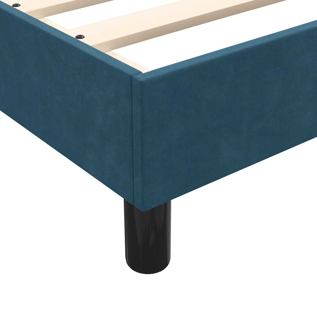 kontinentalseng med madras mørkeblå 80x220 cm fløjl
