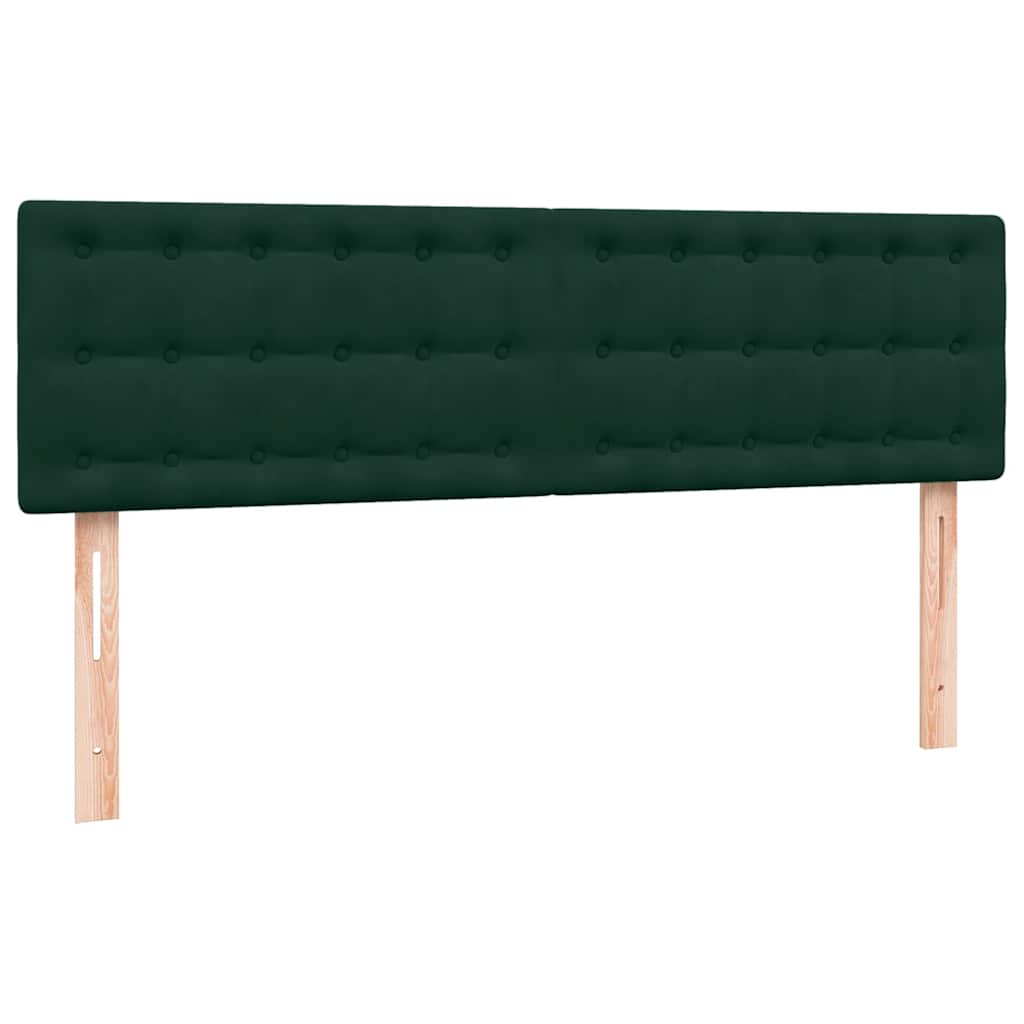 kontinentalseng med madras 160x220 cm fløjl mørkegrøn