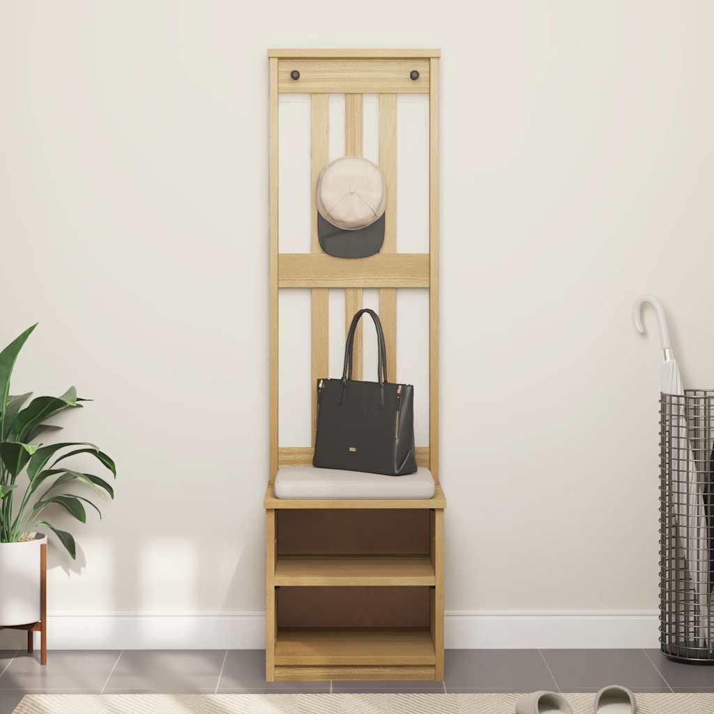 Hall træ SANDNES 45x40x159,5 cm massivt fyrretræ