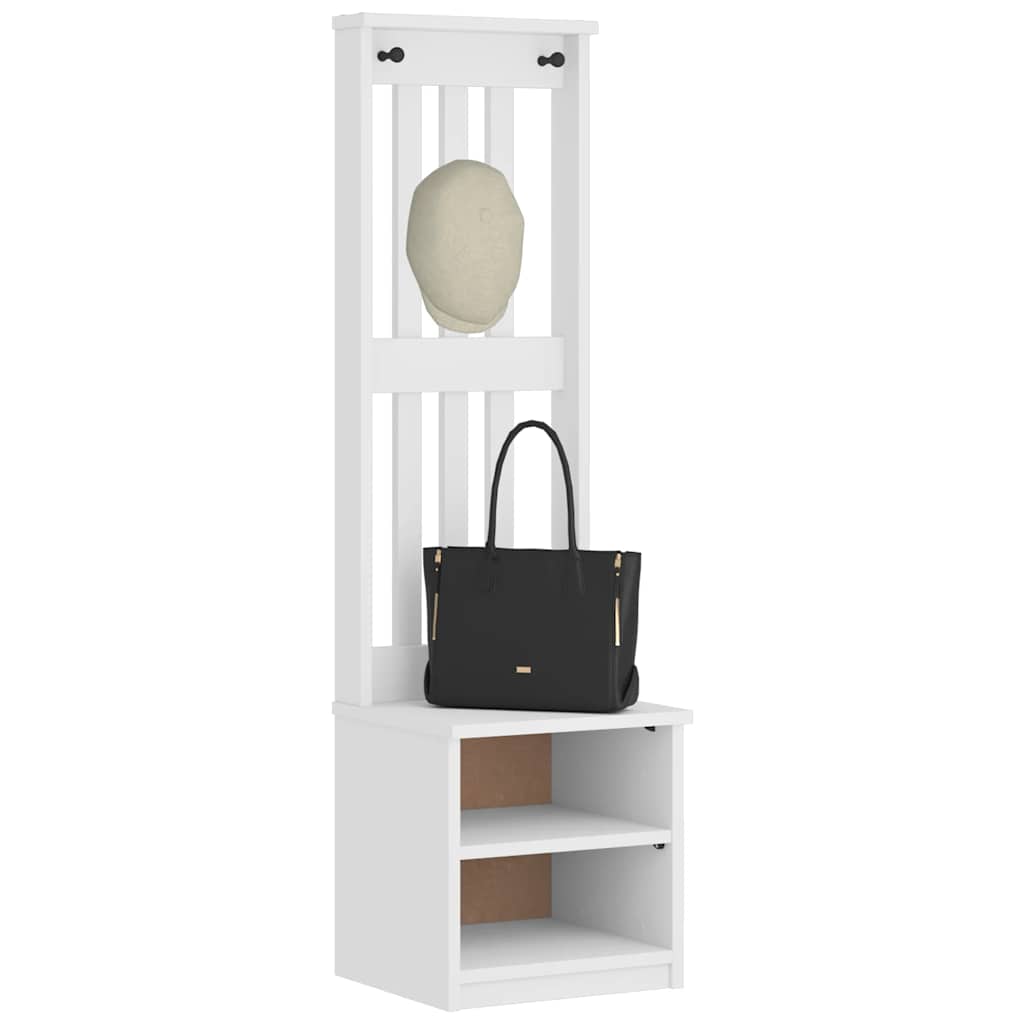 Hall træ SANDNES 45x40x159,5 cm massivt fyrretræ hvid