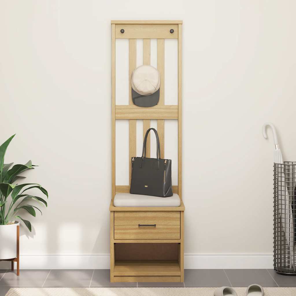 Hall træ SANDNES 45x40x159,5 cm massivt fyrretræ