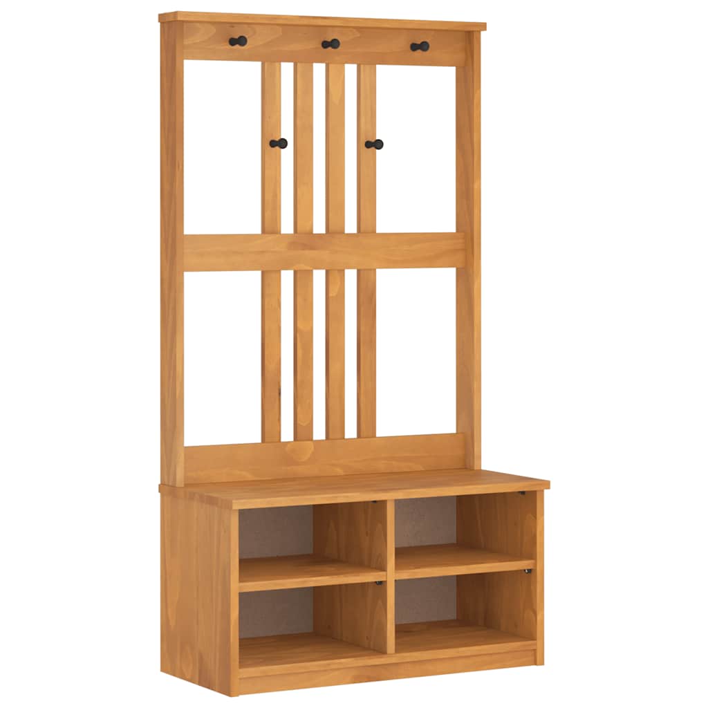 Hall træ SANDNES 87x40x159,5 cm massivt fyrretræ