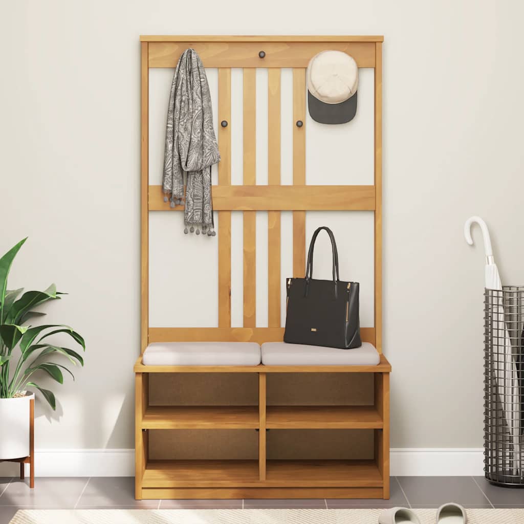Hall træ SANDNES 87x40x159,5 cm massivt fyrretræ