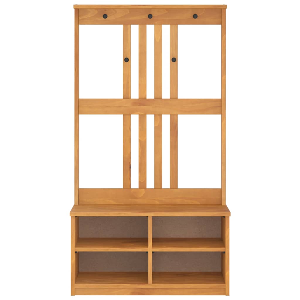 Hall træ SANDNES 87x40x159,5 cm massivt fyrretræ
