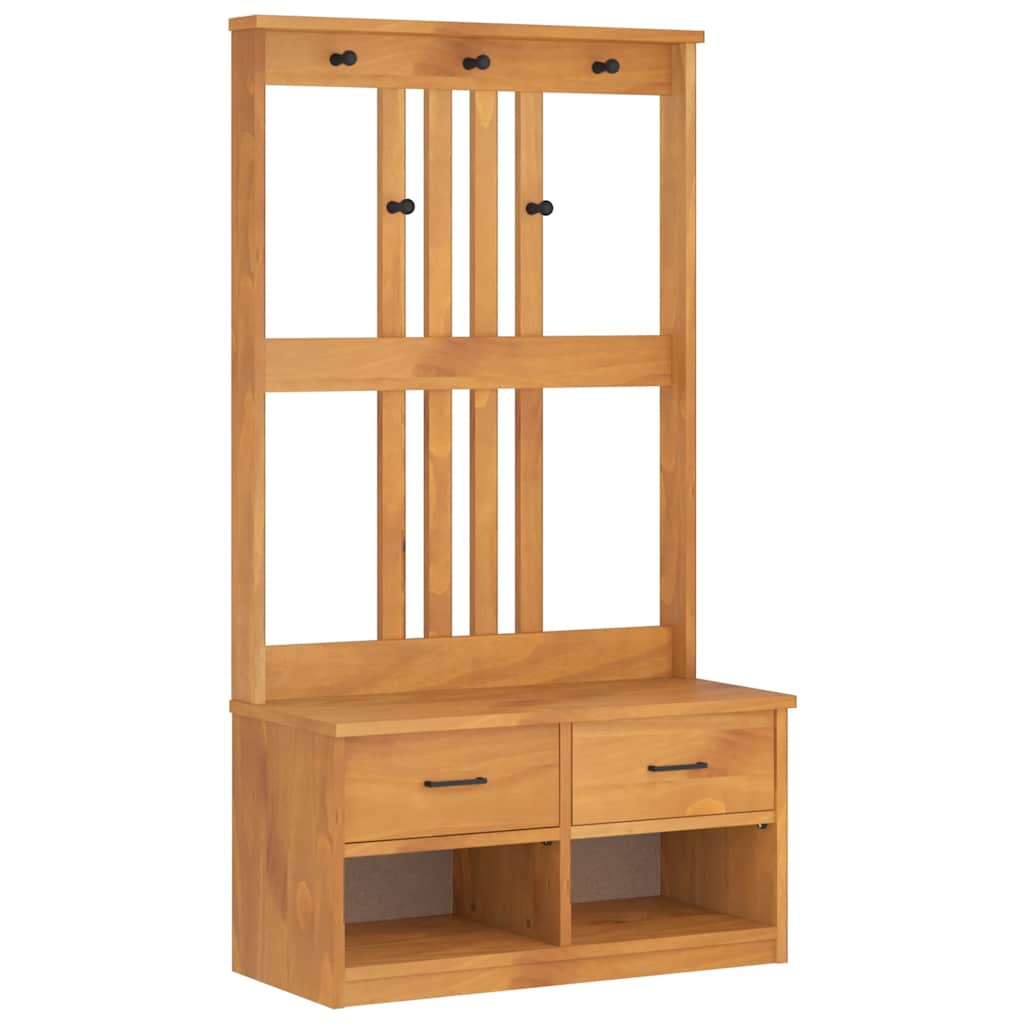 Hall træ SANDNES 87x40x159,5 cm massivt fyrretræ