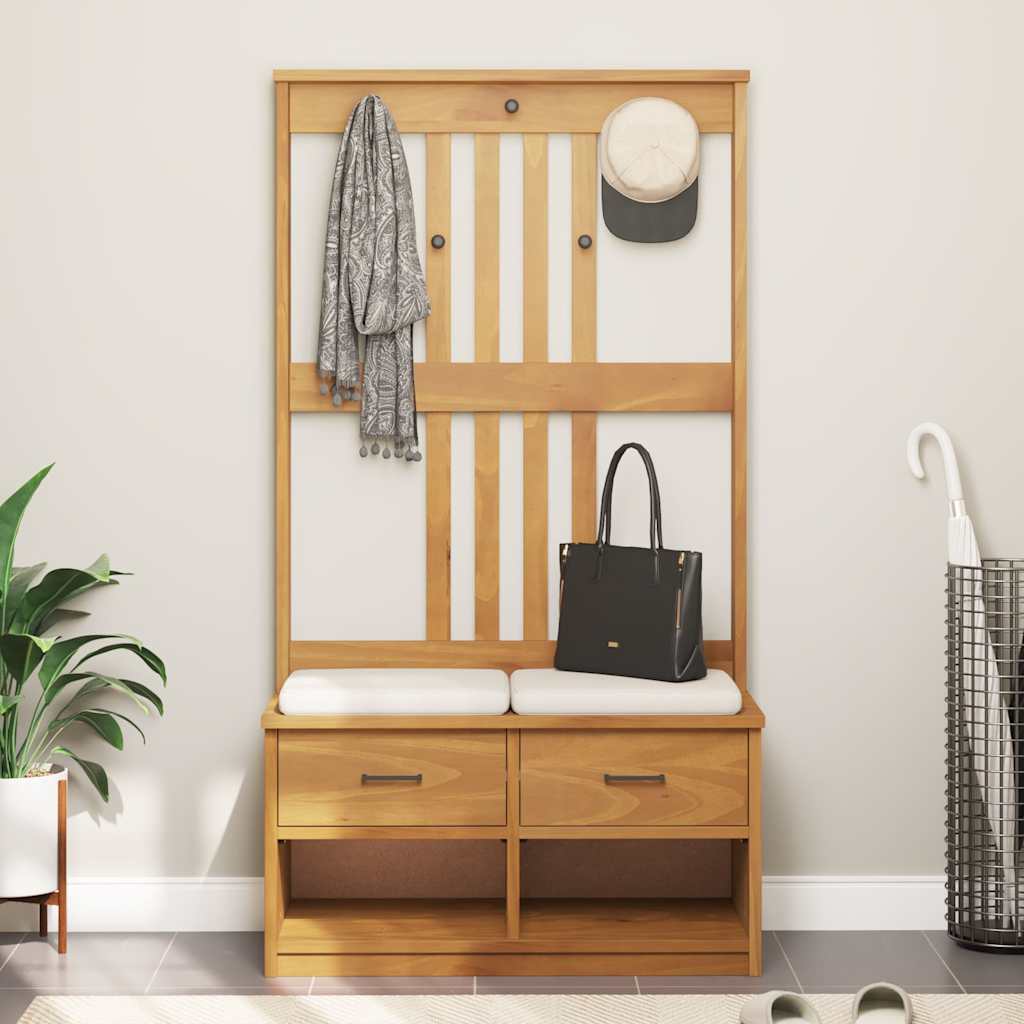 Hall træ SANDNES 87x40x159,5 cm massivt fyrretræ