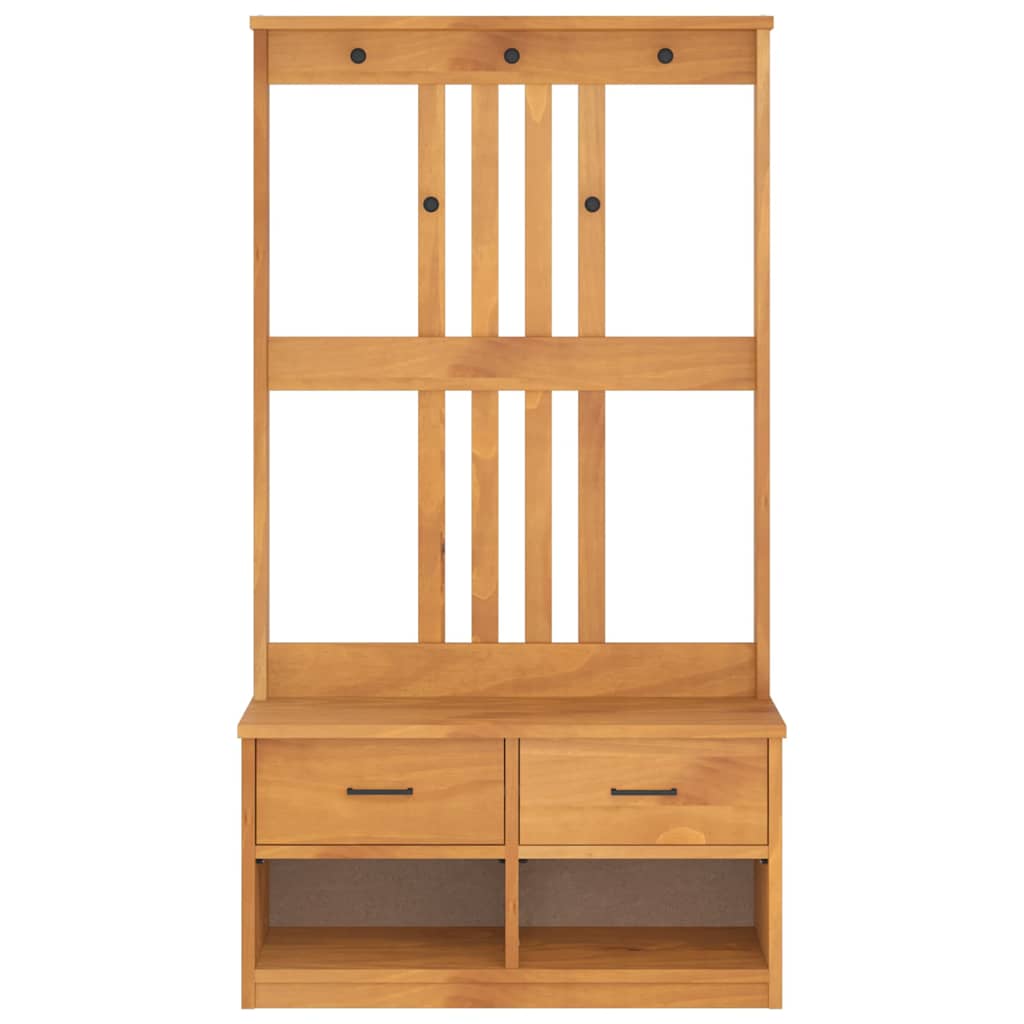 Hall træ SANDNES 87x40x159,5 cm massivt fyrretræ