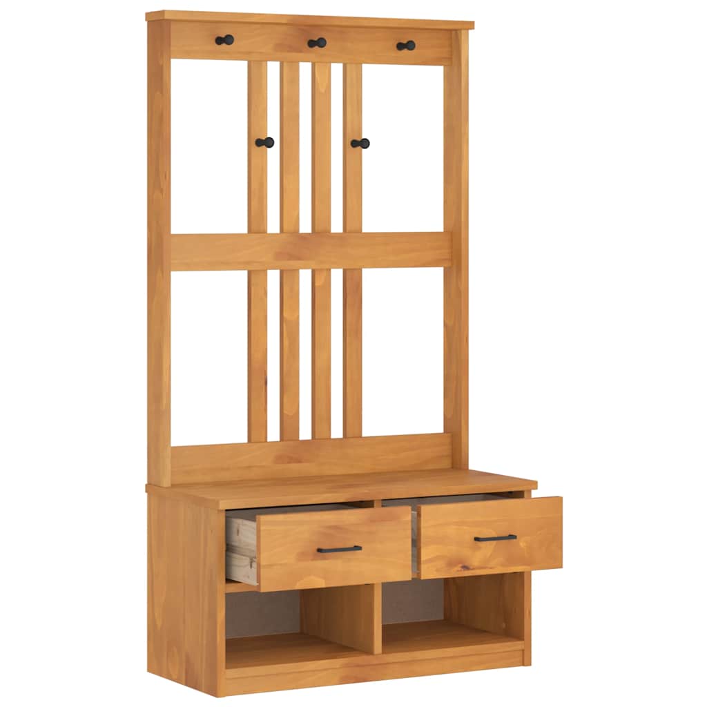 Hall træ SANDNES 87x40x159,5 cm massivt fyrretræ