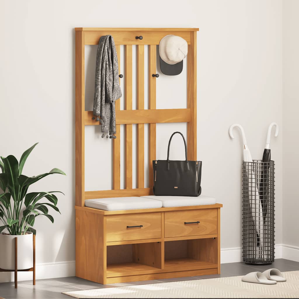 Hall træ SANDNES 87x40x159,5 cm massivt fyrretræ