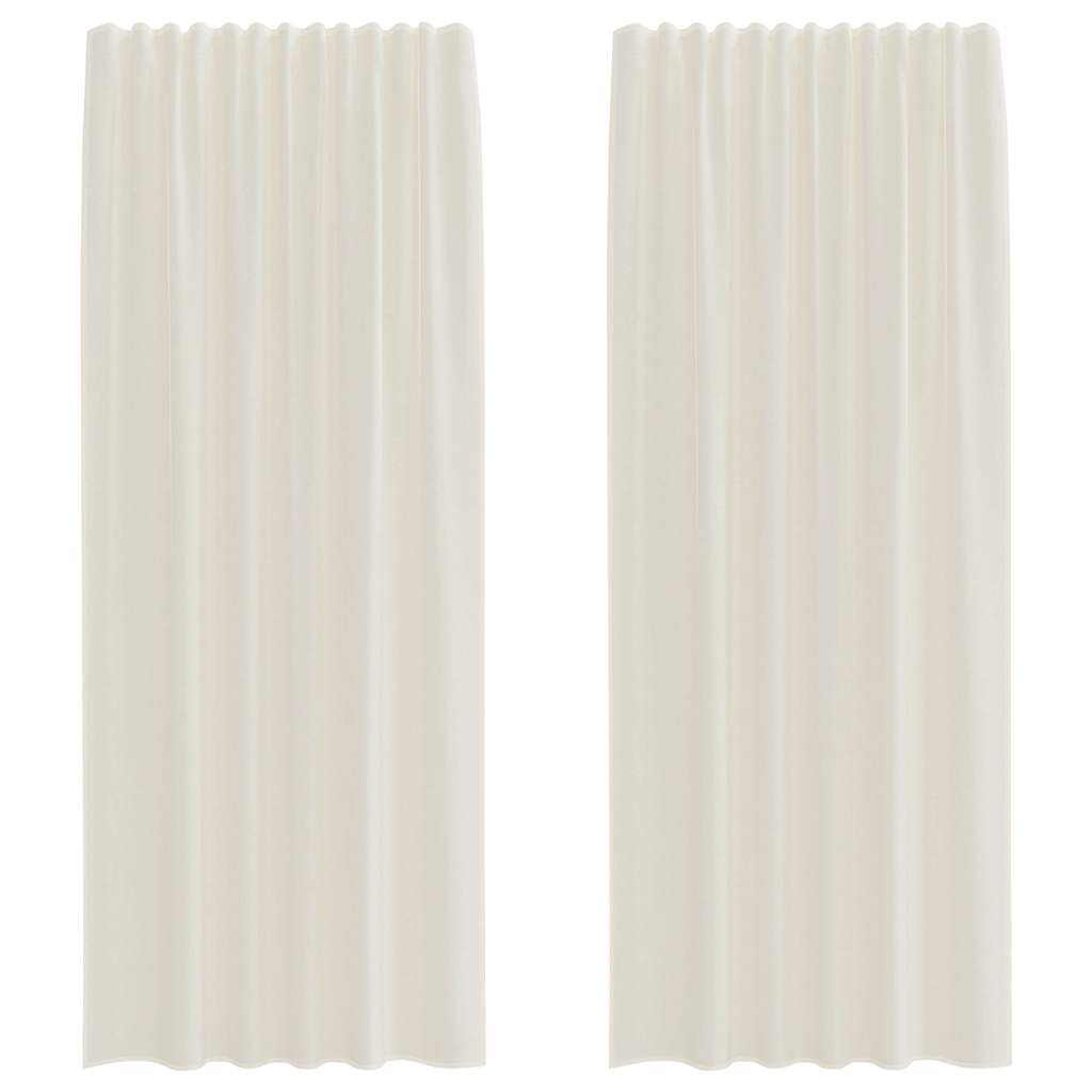 voile-gardiner med stanglommer 2 stk. cremefarvet