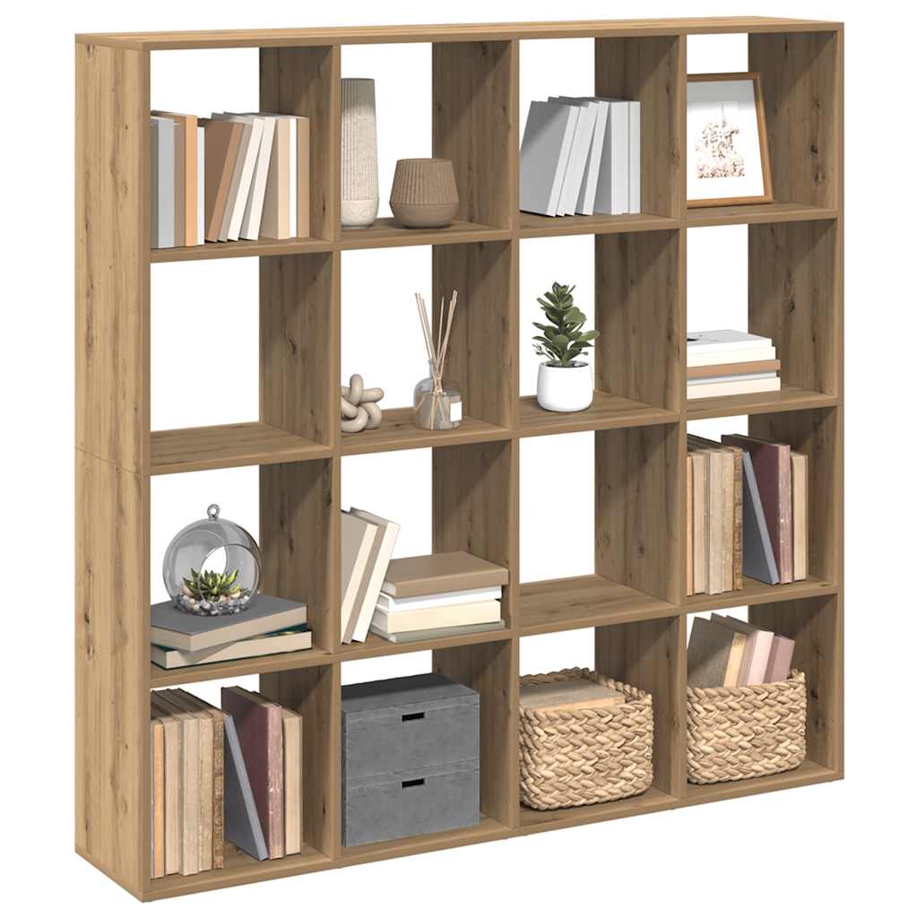 bogskab 137,5x29x137,5 cm konstrueret træ egetræslook