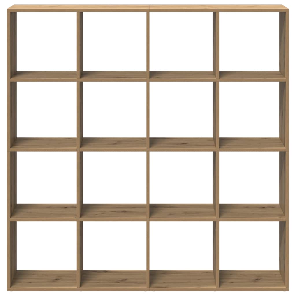 bogskab 137,5x29x137,5 cm konstrueret træ egetræslook