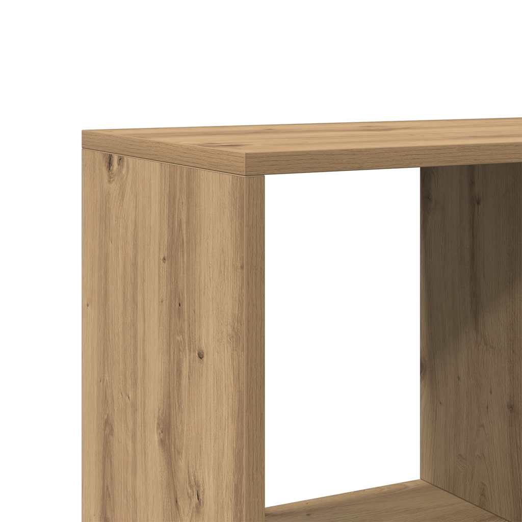 bogskab 137,5x29x137,5 cm konstrueret træ egetræslook