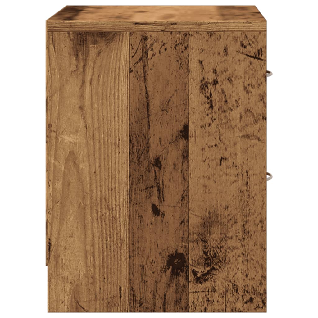 sengebord 40x30x40 cm konstrueret træ gammelt trælook