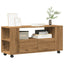 tv-bord med hjul 102x34,5x43 cm konstrueret træ kunsteg
