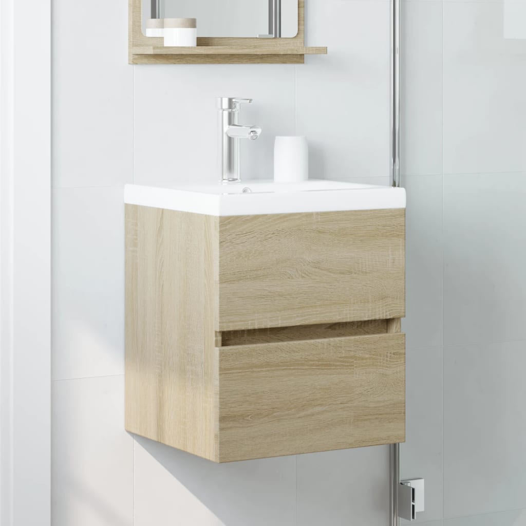skab til håndvask 41x38,5x45 cm konstrueret træ sonoma-eg