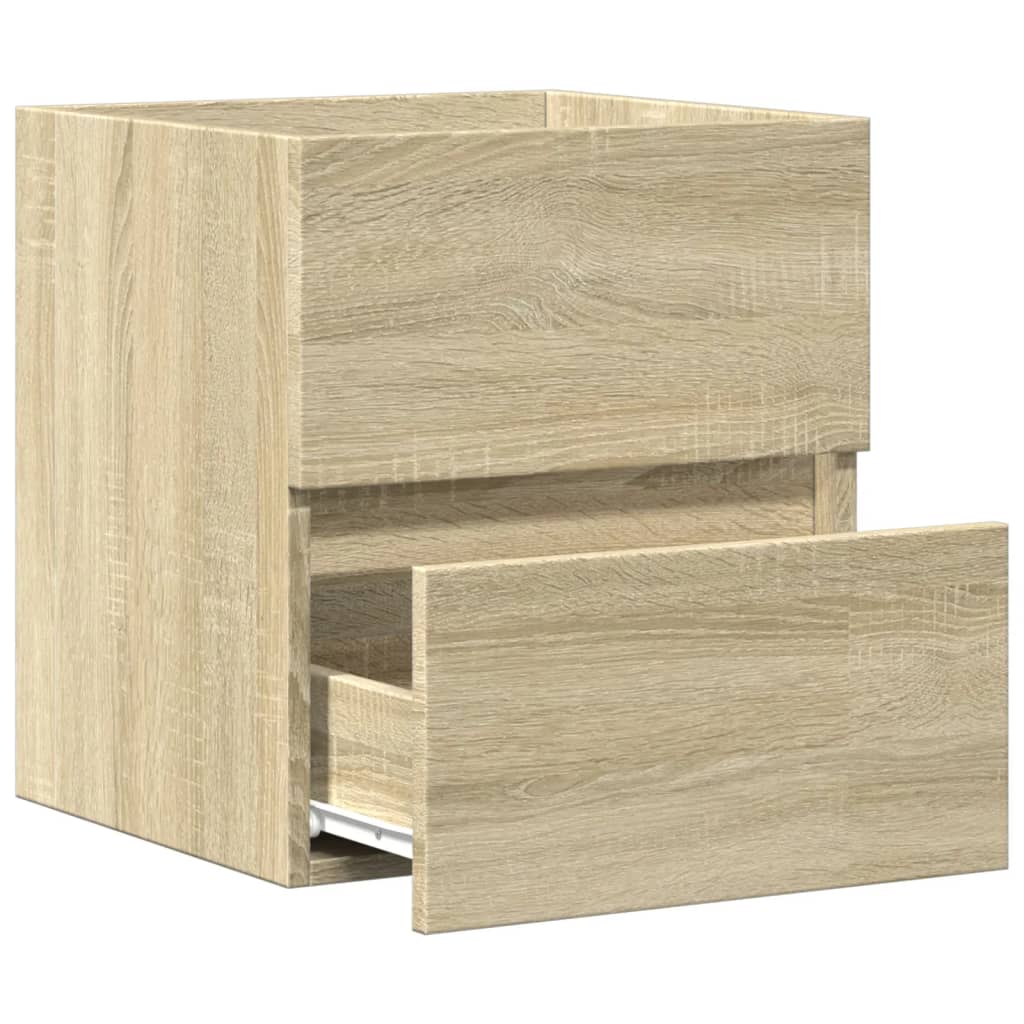 skab til håndvask 41x38,5x45 cm konstrueret træ sonoma-eg