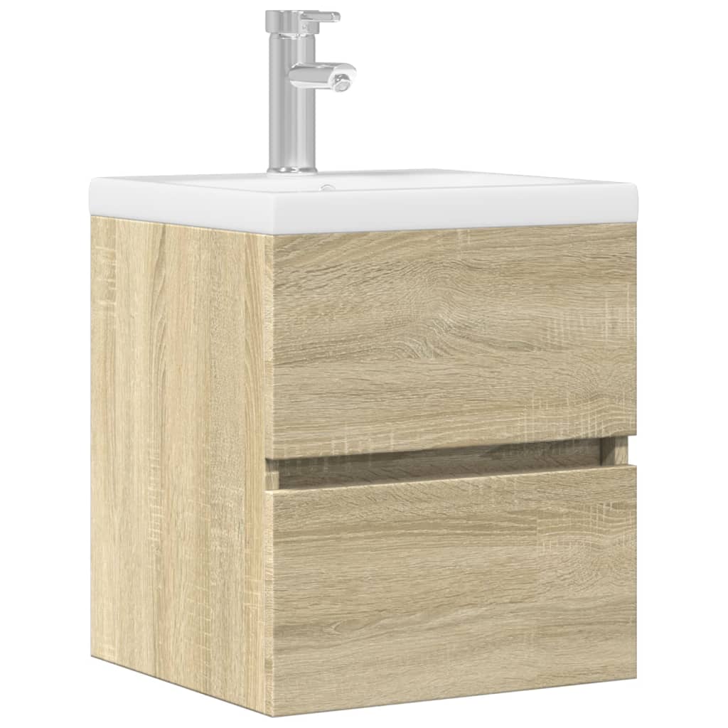 skab til håndvask 41x38,5x45 cm konstrueret træ sonoma-eg