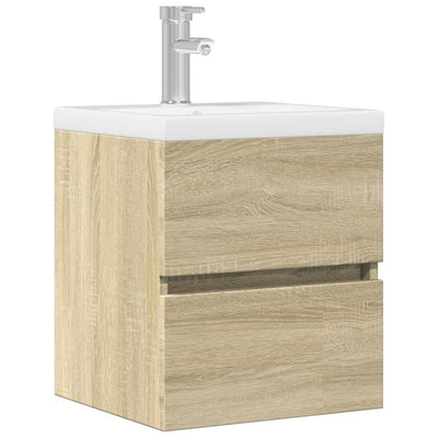 skab til håndvask 41x38,5x45 cm konstrueret træ sonoma-eg
