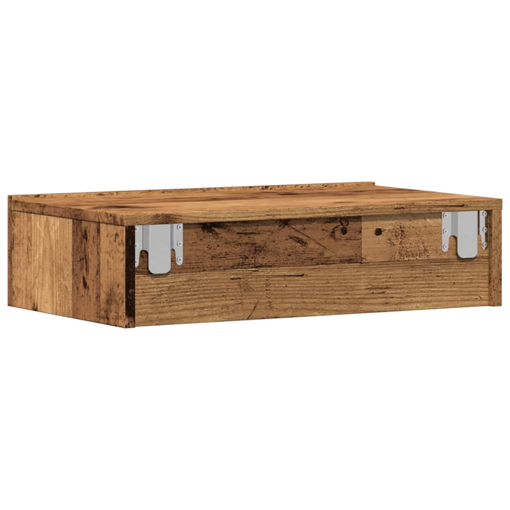 tv-bord med LED-lys 60x35x15,5 cm antikt træ