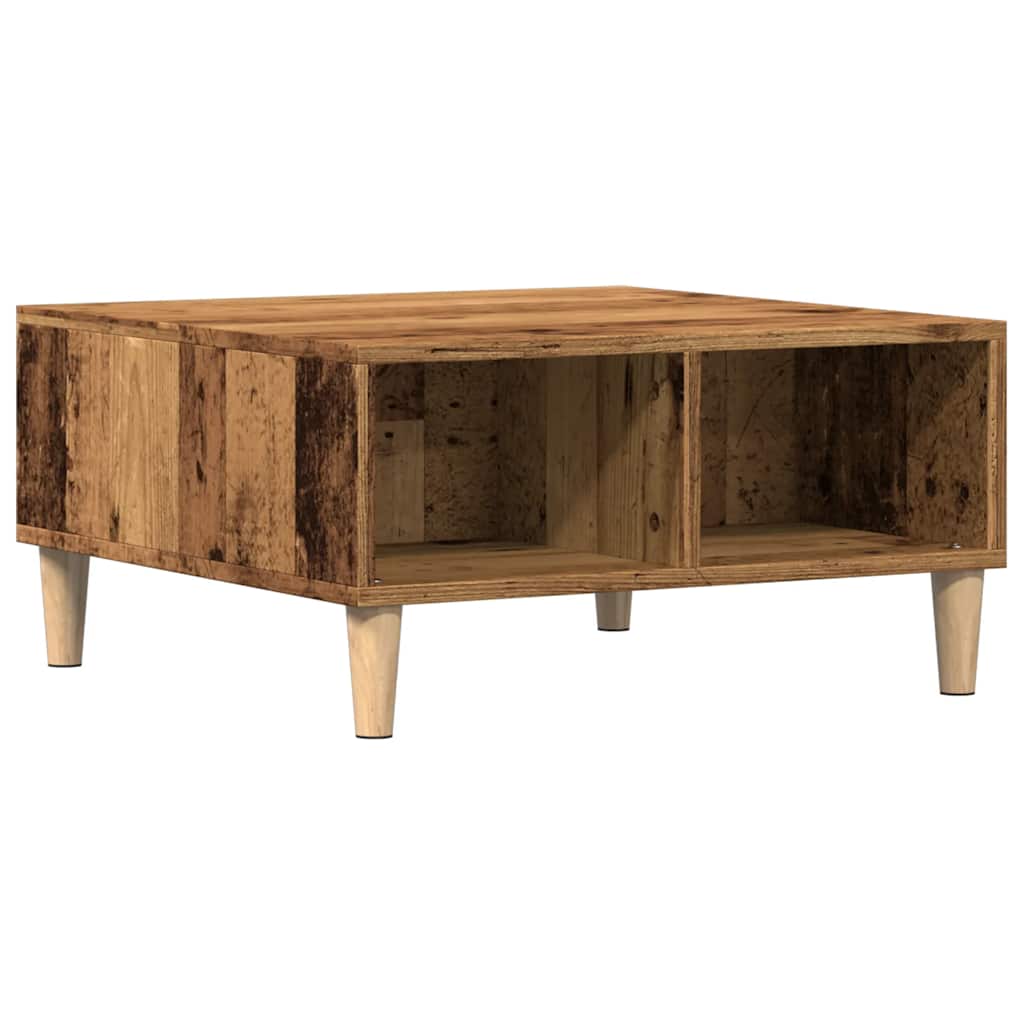 sofabord 60x60x30 cm konstrueret træ antikt træ