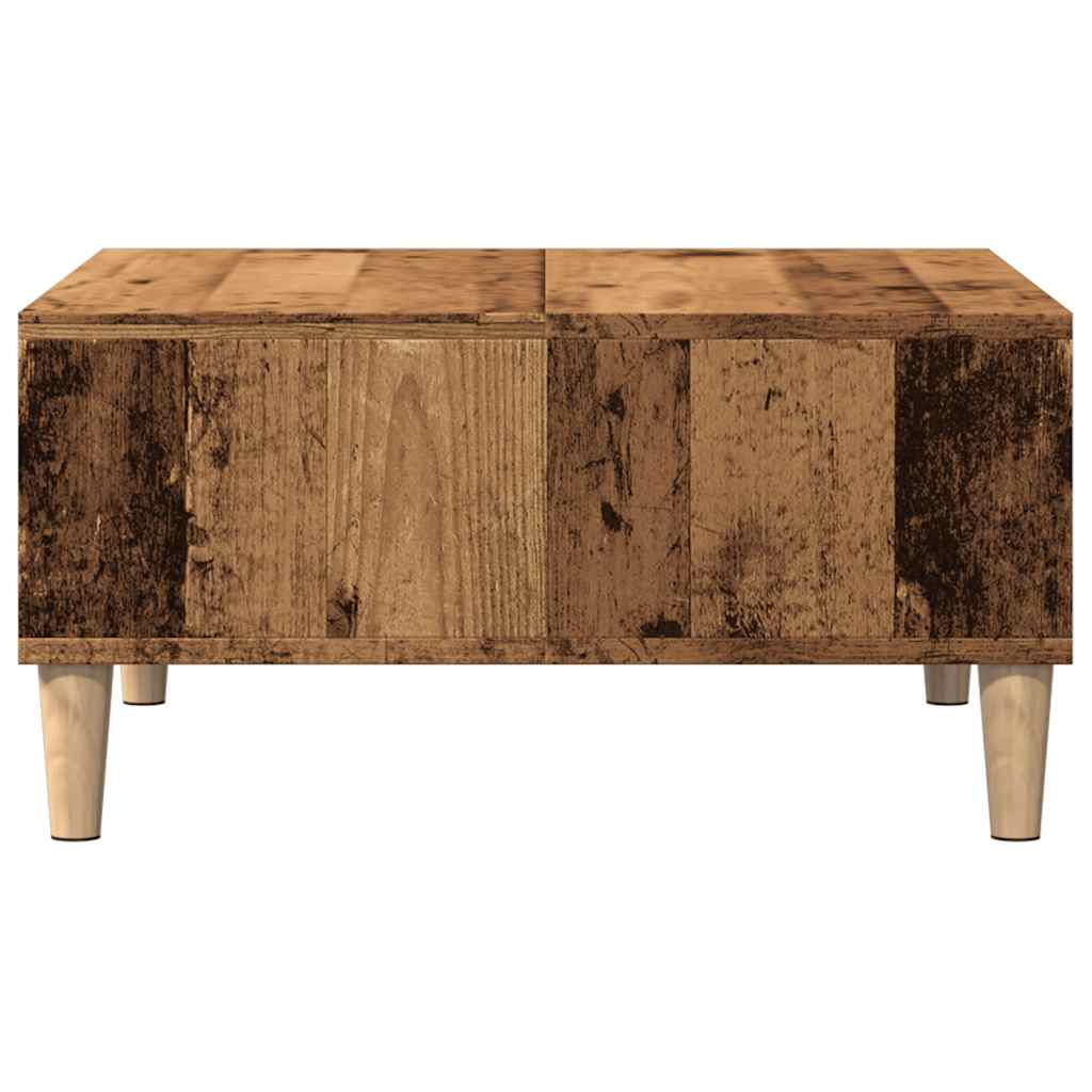 sofabord 60x60x30 cm konstrueret træ antikt træ
