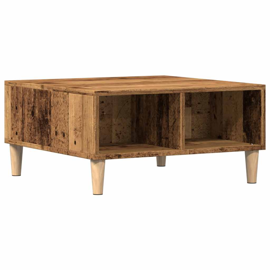 sofabord 60x60x30 cm konstrueret træ antikt træ